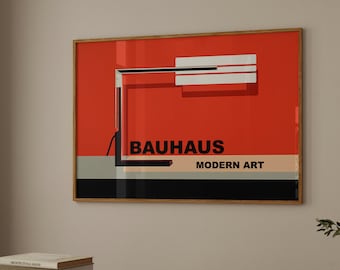 Bauhaus Poster - Lamp - High-quality fusion of art and craft as Bauhaus art - Exhibition poster - Abstract art print