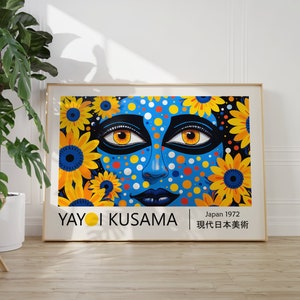 Affiche Yayoi Kusama - Art mural Japandi coloré comme impression Yayoi Kusama, affiche abstraite Kusama, affiche japonaise, art mural japonais