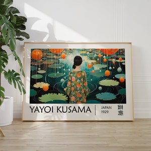 Yayoi Kusama Poster - Farbfrohe Japandi Wandkunst als Yayoi Kusama Print, Abstraktes Kusama Poster, Japanisches Poster, Japanische Wandkunst