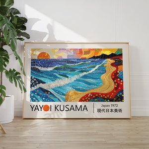 Yayoi Kusama Poster - Farbfrohe Japandi Wandkunst als Yayoi Kusama Print, Abstraktes Kusama Poster, Japanisches Poster, Japanische Wandkunst
