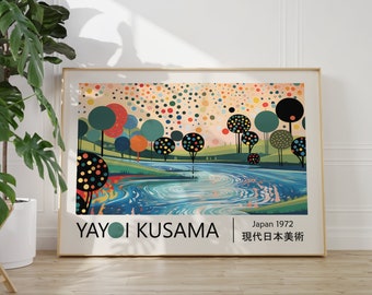 Yayoi Kusama Poster - Colorful Japandi Wall Art as Yayoi Kusama Print, Abstract Kusama Poster, Japanese Poster, Japanese Wall Art