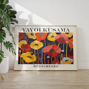 Yayoi Kusama Poster - Farbfrohe Japandi Wandkunst als Yayoi Kusama Print, Abstraktes Kusama Poster, Japanisches Poster, Japanische Wandkunst