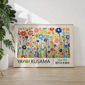 Poster Yayoi Kusama - Arte murale colorata Japandi come stampa Yayoi Kusama, Poster astratto Kusama, Poster giapponese, Arte murale giapponese