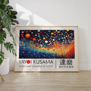 Poster Yayoi Kusama - Japandi Gallery Wall Art come stampa Yayoi Kusama, poster Kusama ispirato all'astratto, arte murale giapponese