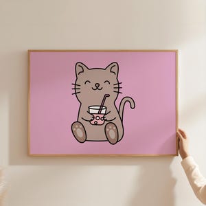 Cat Poster - High quality cat poster for your home or as a gift, Funny cat print, Bunting wall art, Retro cat art