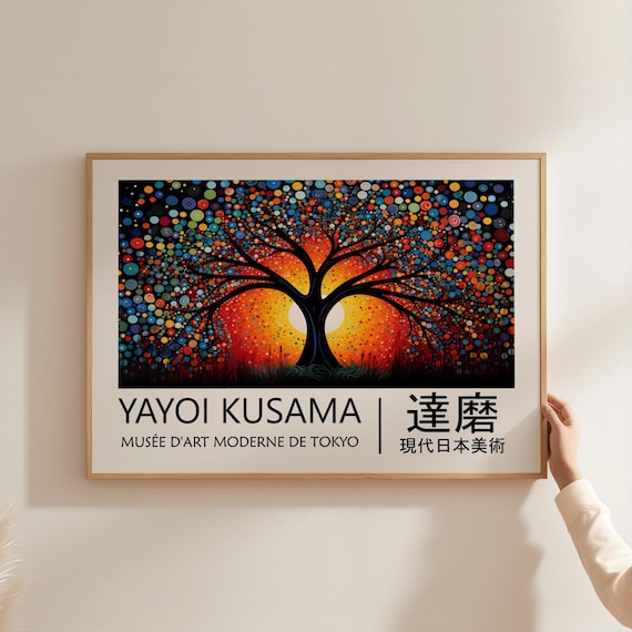 草間ポスター - ツリートップ、草間彌生プリントとしてのジャパンディ