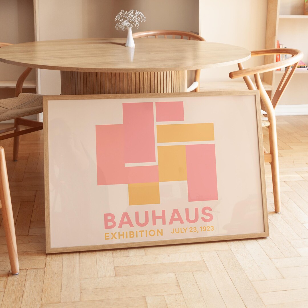 Bauhaus Poster | Geometric Wall Art Print | Mid Century Modern Decor ...