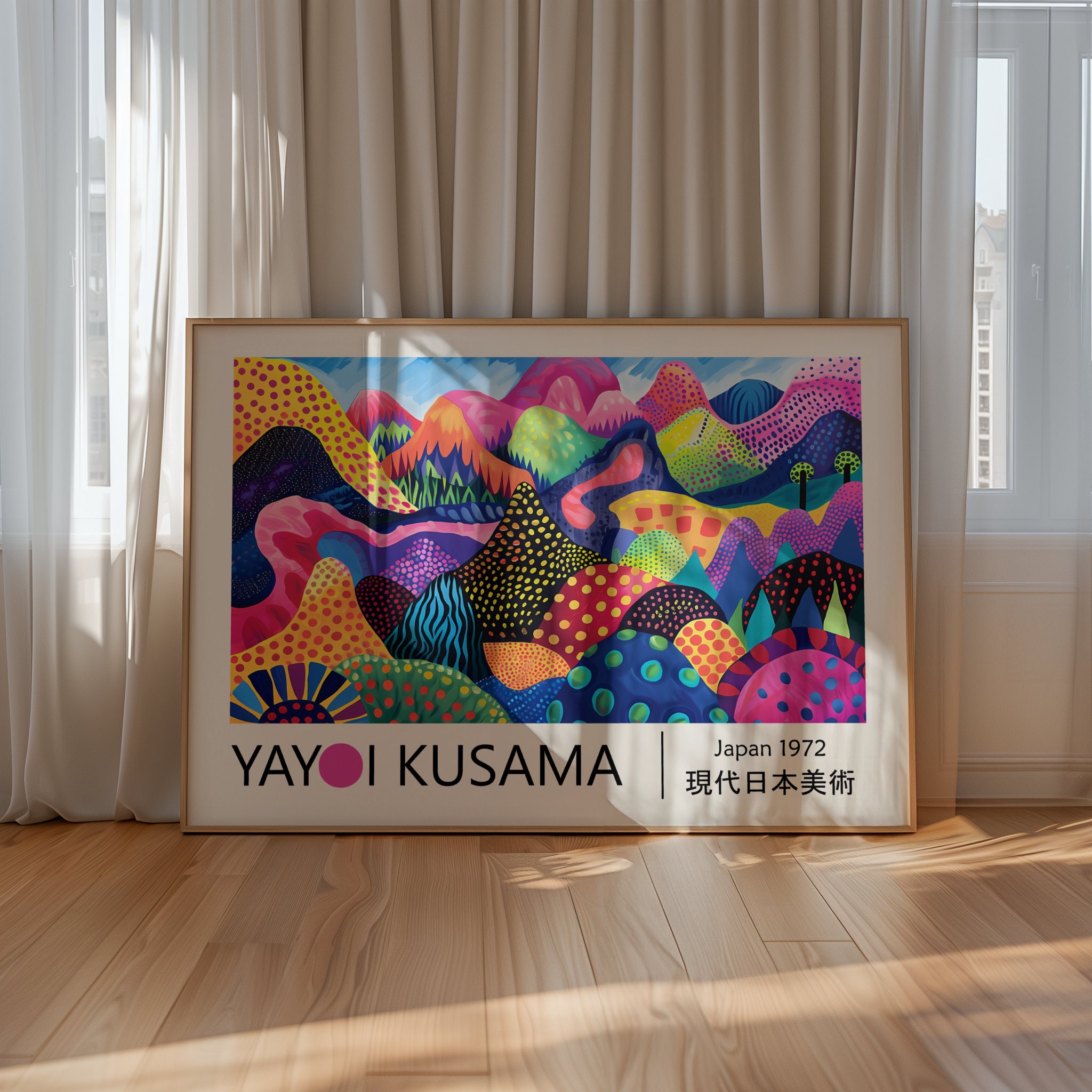 Yayoi Kusama Poster - Colorful Japandi Wall Art as Yayoi