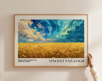 Vincent Van Gogh Poster - Wheat, Classic Art Painting as Van Gogh Print, Impressionist Home Decoration, Modern Art by Gogh