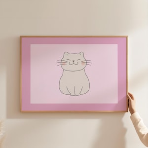 Cat Poster - High quality cat poster for your home or as a gift, Funny cat print, Bunting wall art, Retro cat art