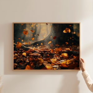 Foggy Forest Poster - Autumnal forest path - Foggy Forest Print - Misty Forest Print - Misty mountain art - Forest Photo Print - Autumn