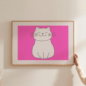Cat Poster - High quality cat poster for your home or as a gift, Funny cat print, Bunting wall art, Retro cat art