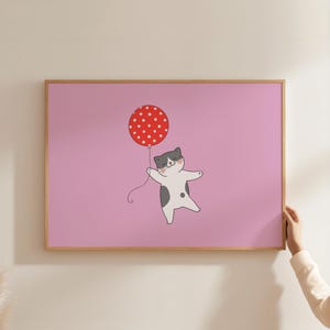 Cat Poster - High quality cat poster for your home or as a gift, Funny cat print, Bunting wall art, Retro cat art