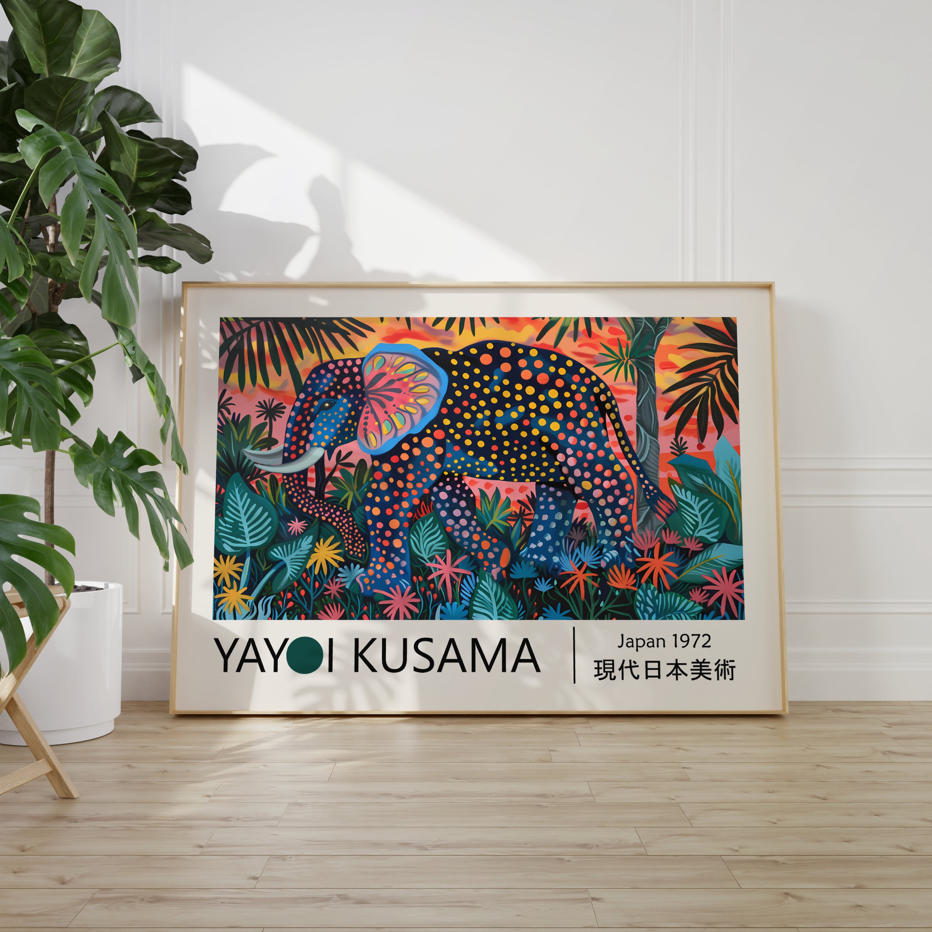 Yayoi Kusama Poster - Elephant - Japandi Wall Art as Yayoi Kusama