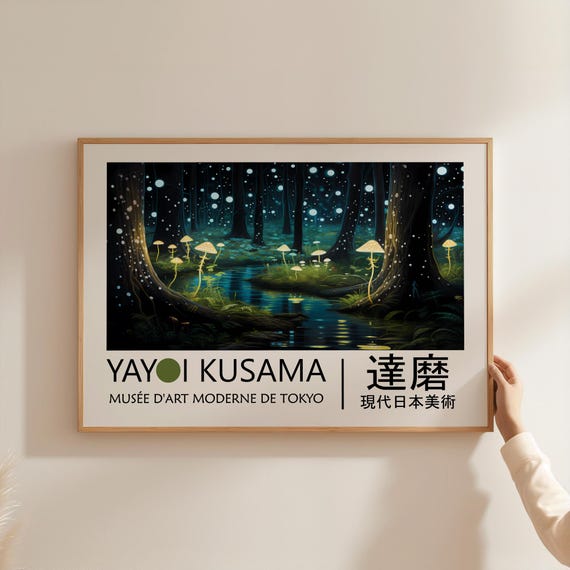 Yayoi Kusama Poster - Japandi Gallery Wall Art as Yayoi Kusama Print, Abstract inspired Kusama Poster, Japanese Wall Art