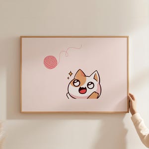 Cat Poster - High quality cat poster for your home or as a gift, Funny cat print, Bunting wall art, Retro cat art