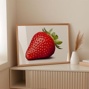 Strawberry Poster - High-quality fruit poster, vintage poster, strawberry print, strawberry picture, strawberry drawing, fruit poster, true to detail