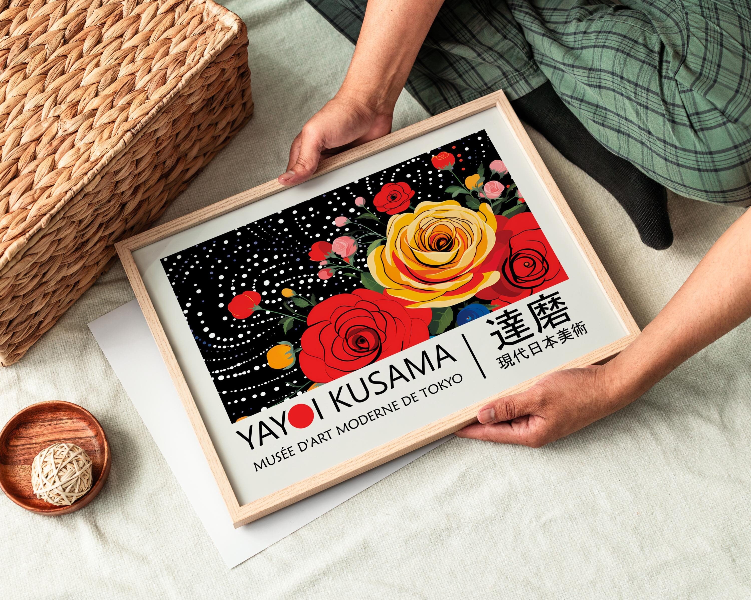 草間彌生ポスター - バラ、草間彌生プリントとしてのジャパンディ