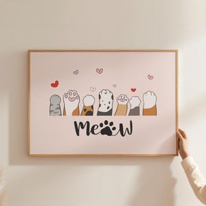 Cat Poster - High quality cat poster for your home or as a gift, Funny cat print, Bunting wall art, Retro cat art