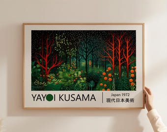 Yayoi Kusama Poster - Japandi Gallery Wall Art as Yayoi Kusama Print, Abstract Inspired Kusama Poster, Japanese Wall Art