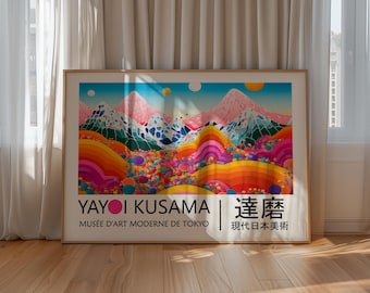 Yayoi Kusama Poster - Mountains, Japandi Gallery Wall Art as Yayoi Kusama Print, Abstract inspired Kusama Poster, Japanese Wall Art