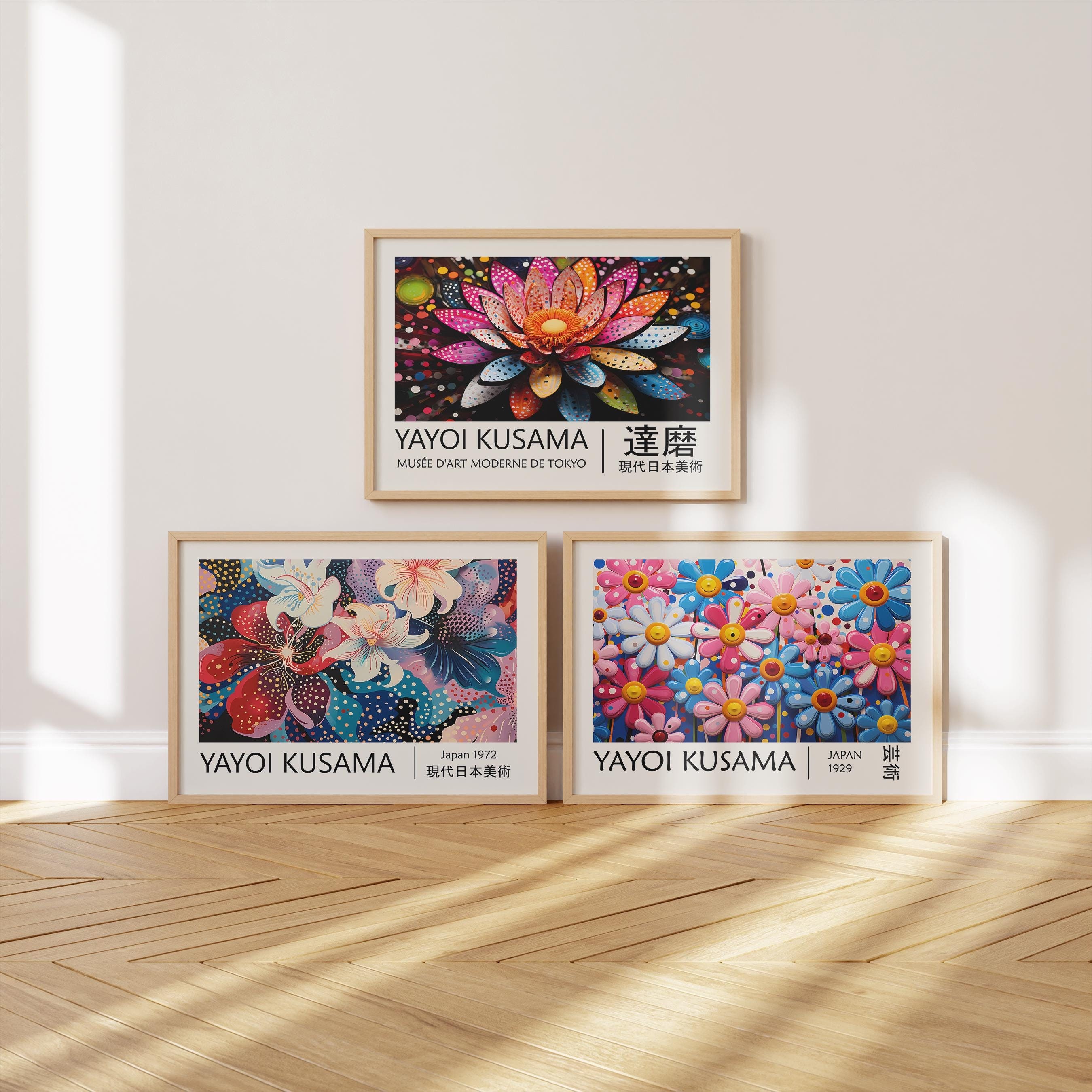 草間彌生 ポスター 3 点セット - Japandi ギャラリー ウォールアート