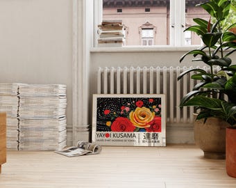 草間彌生ポスター - バラ、草間彌生プリントとしてのジャパンディ