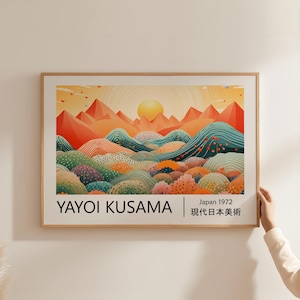 Yayoi Kusama Poster - Japandi Gallerie Wandkunst als Yayoi Kusama Print, Abstraktes inspiriertes Kusama Poster, Japanische Wandkunst