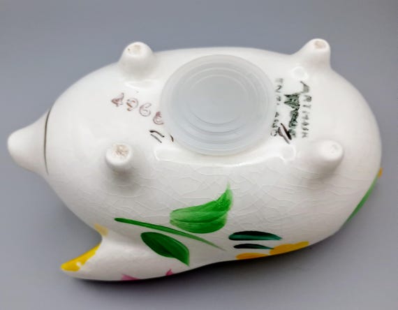 Vintage Arthur Wood Piggy Bank #4968 With Original Label 1970s