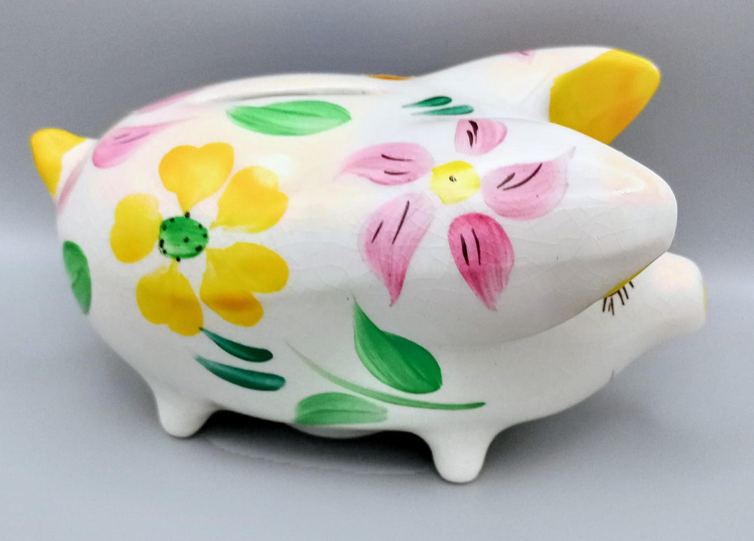 Vintage Arthur Wood Piggy Bank #4968 With Original Label 1970s