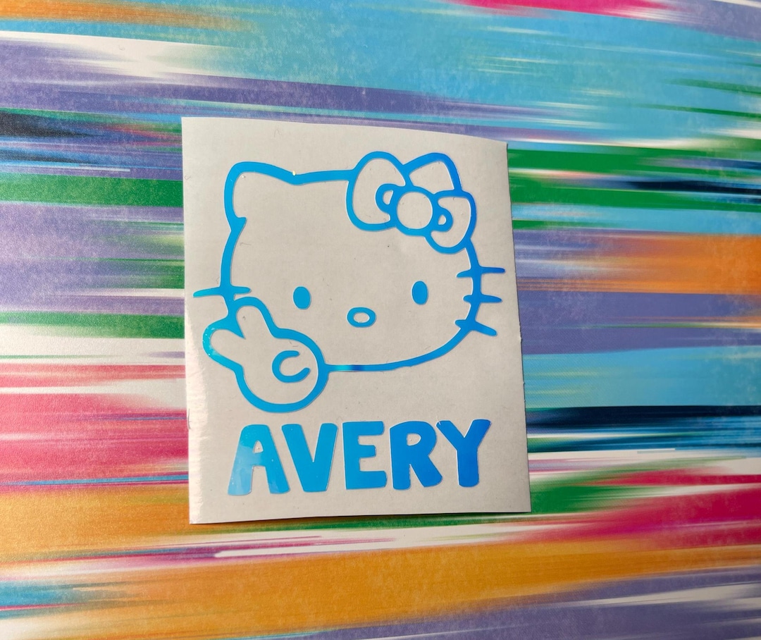 Hello Kitty Custom Sticker Personalized Name Hello Kitty Theme Vinyl Decal. Great for Labels ...