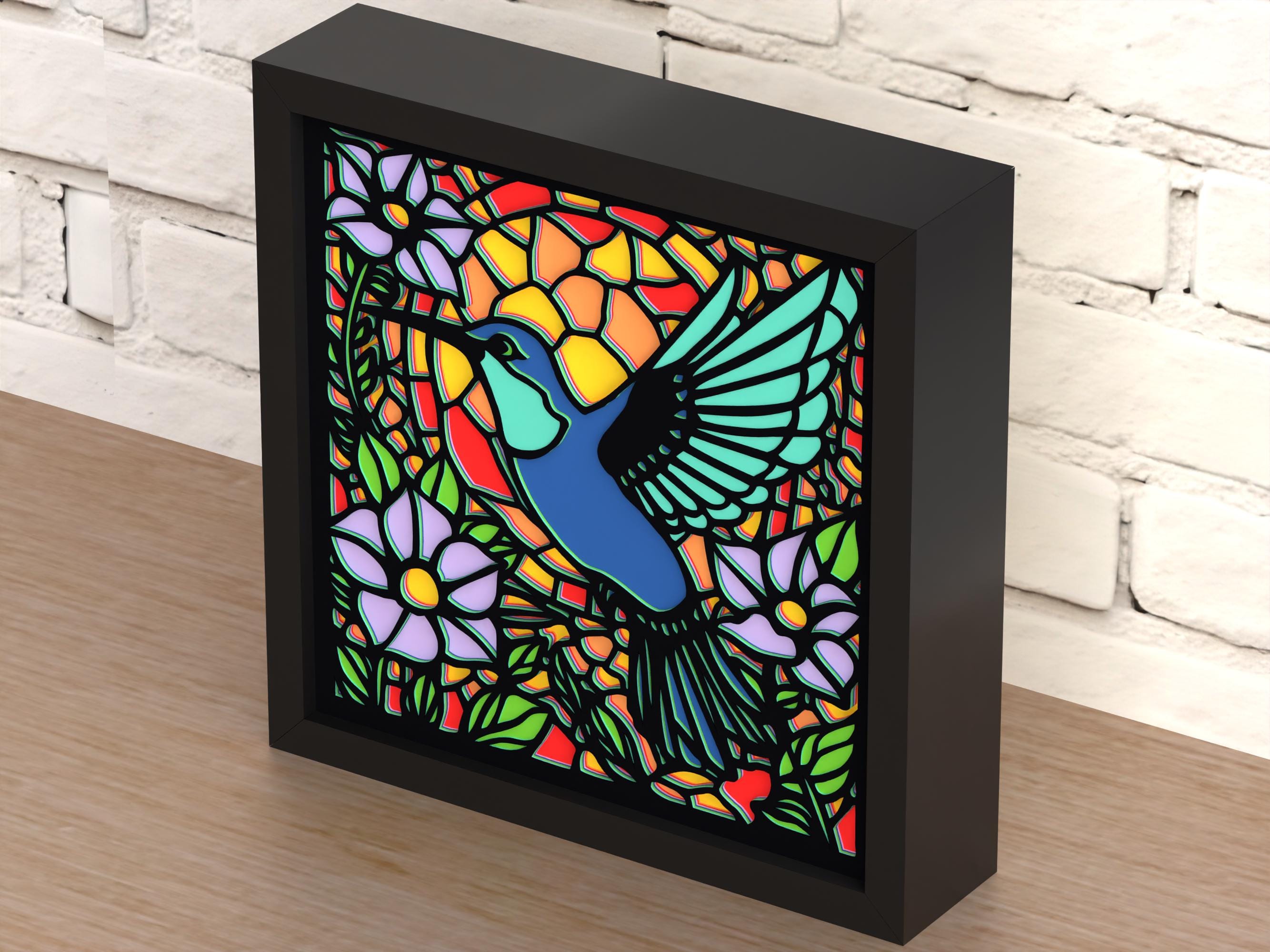 3D Hummingbird Shadow Box SVG, Multilayer Laser Cut File (digital ...