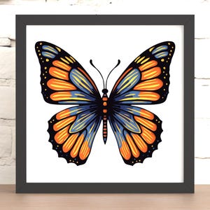 Fichiers découpés au laser Shadow Box papillon Svg, cadeau multicouche bricolage en téléchargement numérique (pour laser, Cricut et Silhouette)