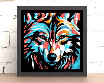 3D Wolf Shadow Box SVG: Laser Cut File, Cricut Ready (Digital Download)