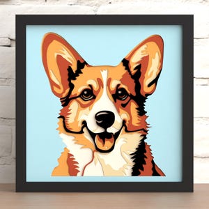 Corgis Schattenbox, SVG, DXF, Laser Cut Datei, DIY Hund Kunst Digitaler Download (Für Laser Cut, Cricut & Silhouette)