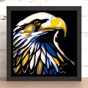 Layered Eagle Shadow Box, 3d Svg and Dxf Laser Cut File, Patriotic DIY Wall Art Digital Download (For Laser Cut, Cricut & Silhouette)