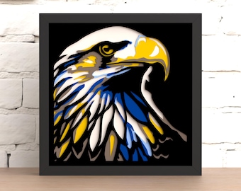 Layered Eagle Shadow Box: 3D Laser Cut File (Digital Download)