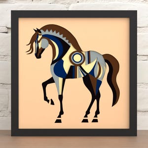 Shadow Box Svg Laser Cut Files, Multilayer Horse Dxf, 3d Layered Svg File Digital Download (For Laser Cut, Cricut & Silhouette)