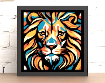 Lion Shadow Box Svg (For Laser Cut, Cricut & Silhouette)