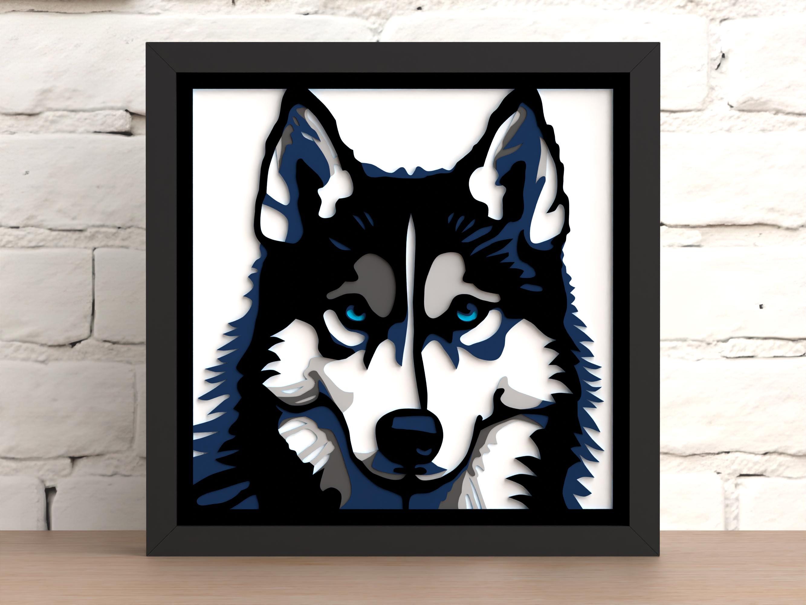 Shadow Box Husky SVG DXF (For Laser, Cricut & Silhouette)
