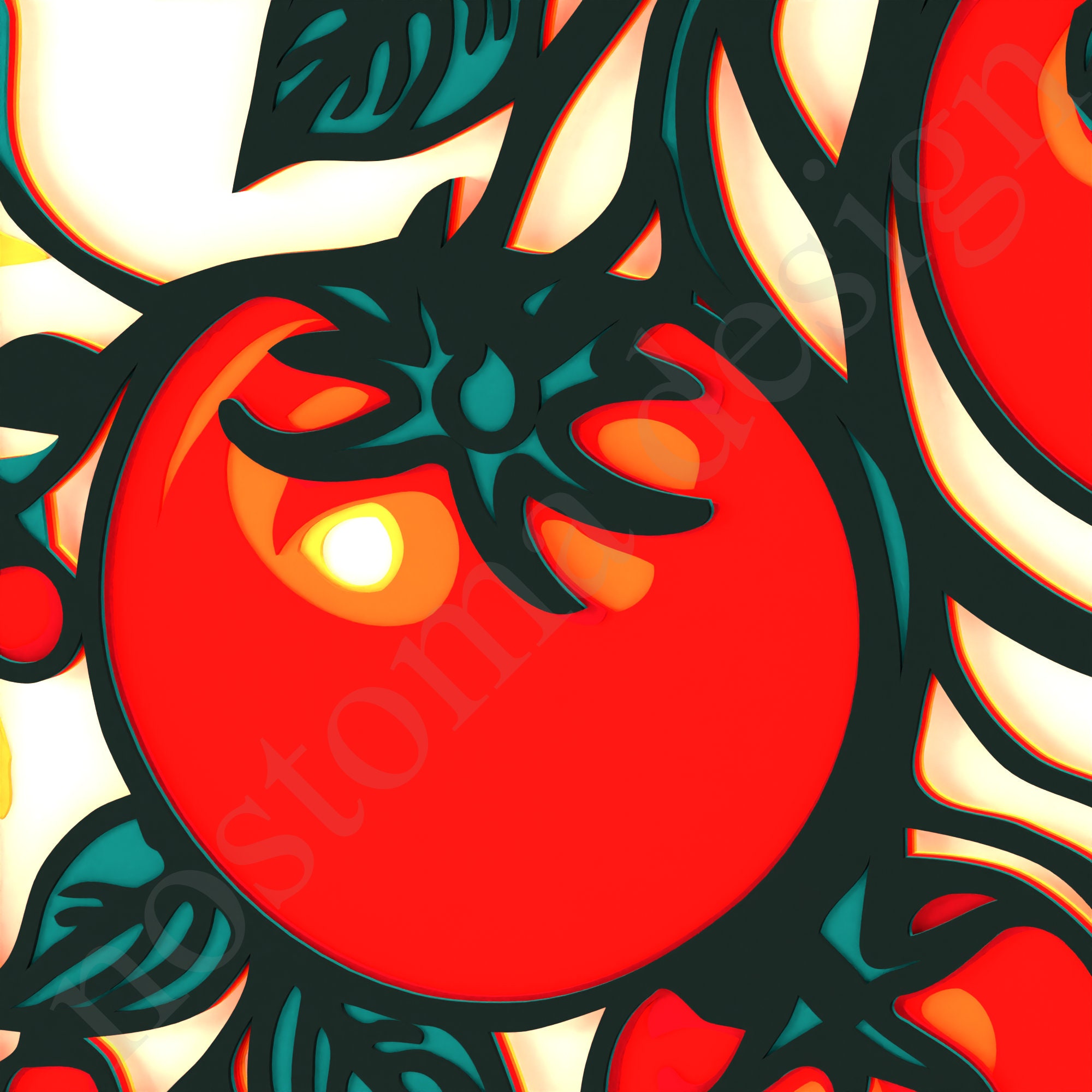 Lasercut Multilayer Tomato Cardstock Svg Abstract Vegetable Layered ...