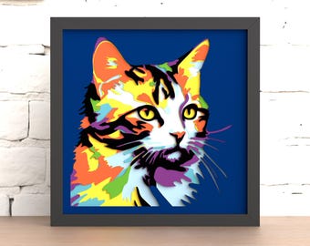 Cat Shadow Box (For Laser Cut, Cricut & Silhouette)