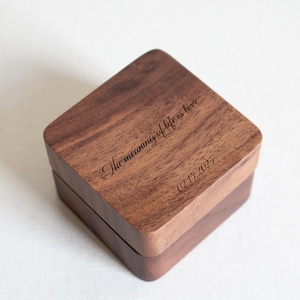 Engraved Walnut Ring Box: Personalized Wedding Keepsake