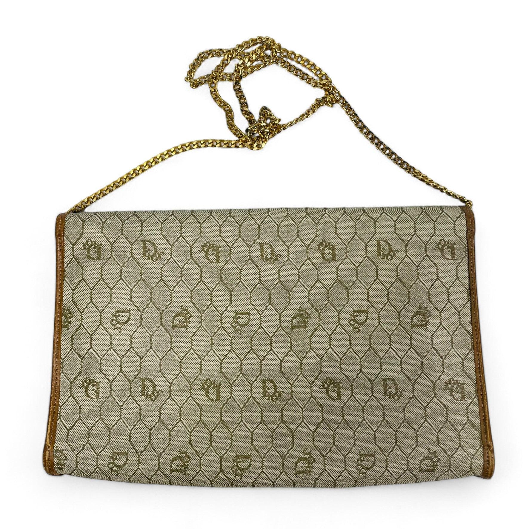 Christian Dior Authentic Vintage Honeycomb Pattern Chain Shoulder 