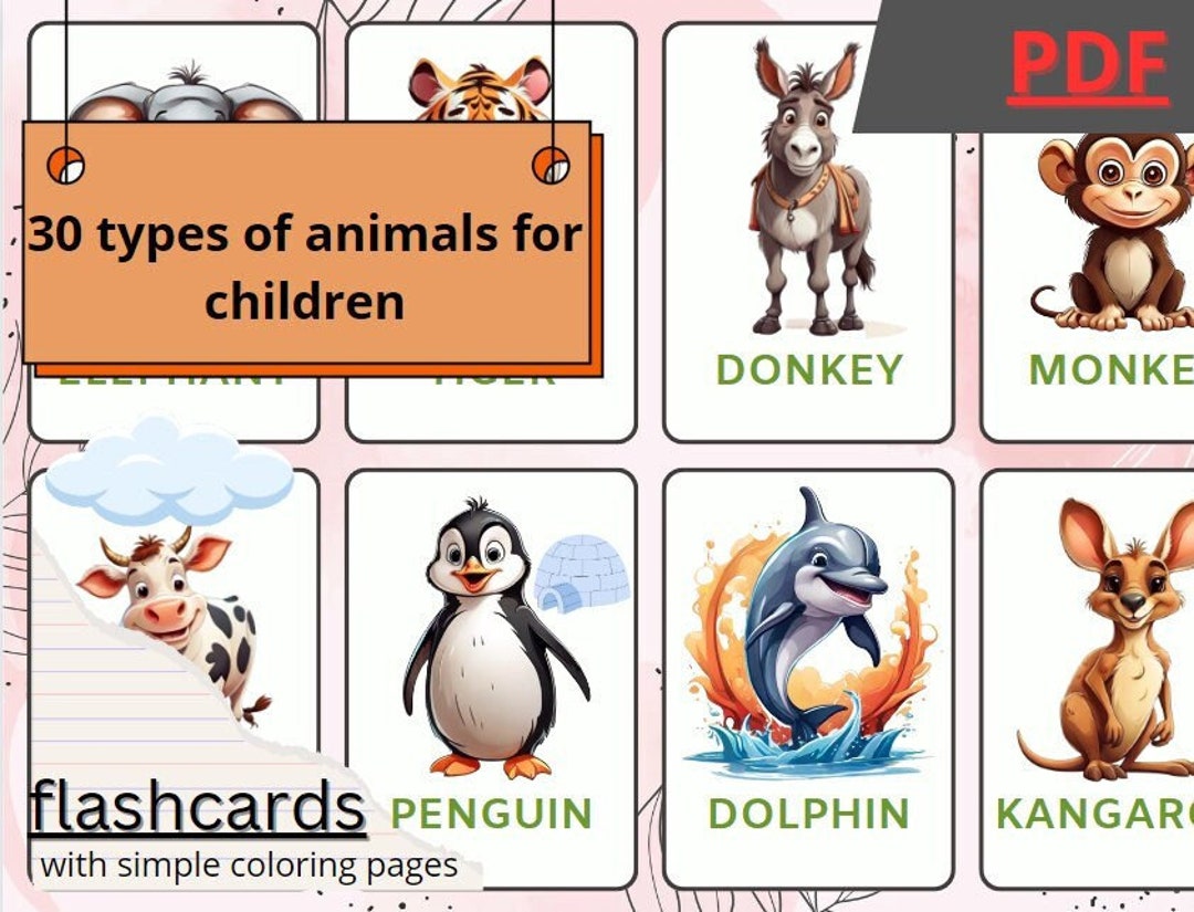Animals Flashcards Nomenclature for Children Baby Animals , Printable ...