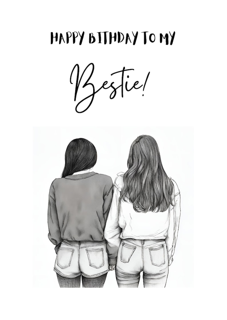 Bestie Birthday Card Best Friend Birthday BFF Birthdaycards Girl ...
