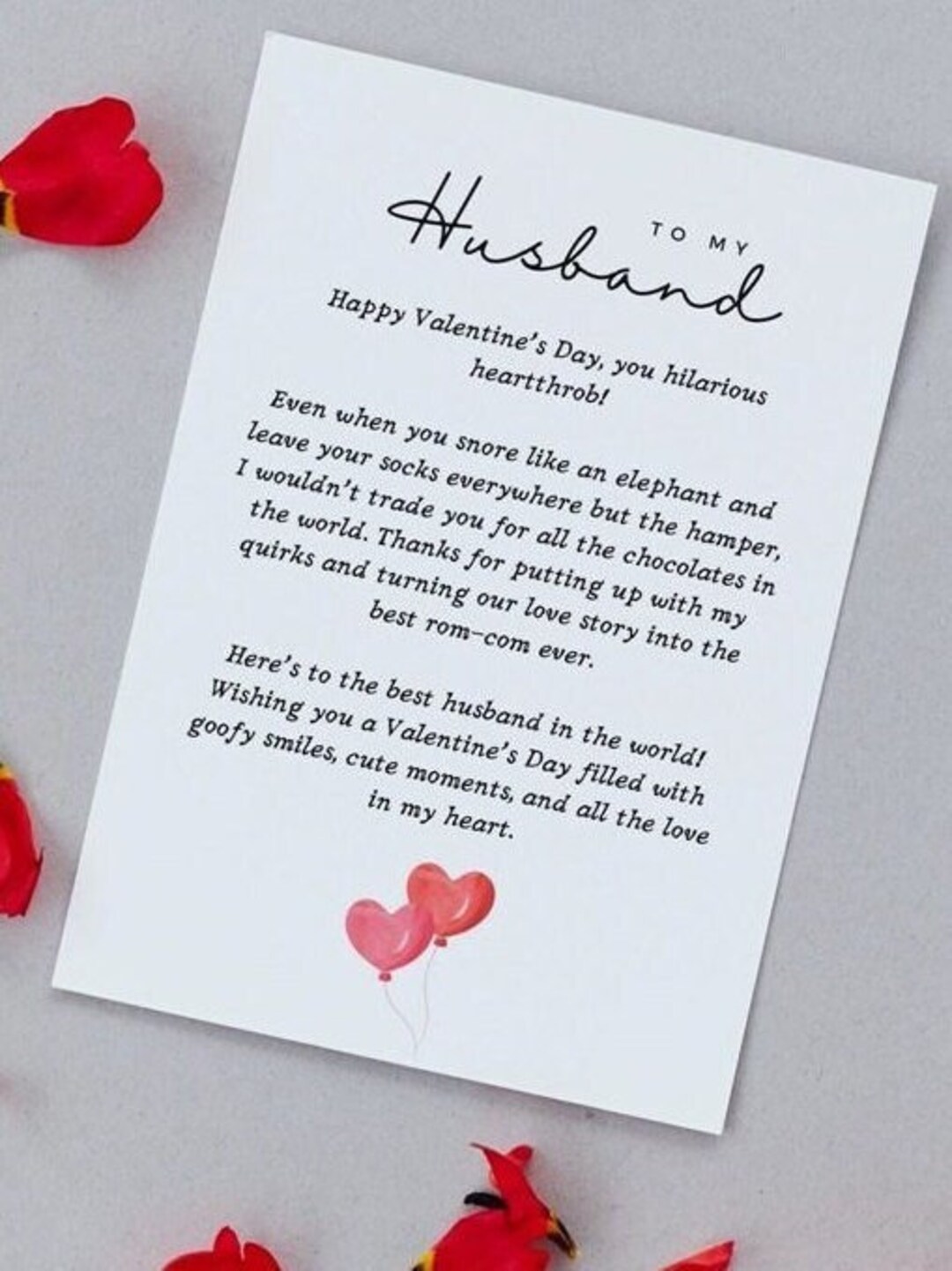 Valentine's Day Card for Him, Valentines Day Poem for Husband Wife ...