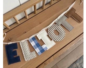 PDF fabric name or letter banner