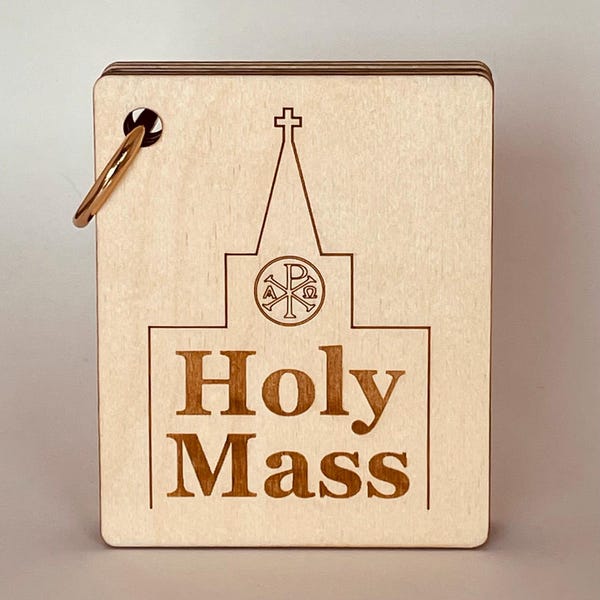 Erbstück aus Holz, katholisches Messbuch für Kinder, religiöses Spielzeug im Montessori-Stil, langlebiges, auf dem Glauben basierendes Geschenk
