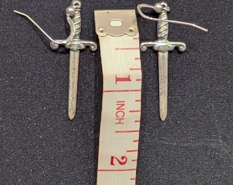 Sword Dagger Earrings | Handmade Metal Earrings from Seoul | Unique Korean Art Festival Jewelry